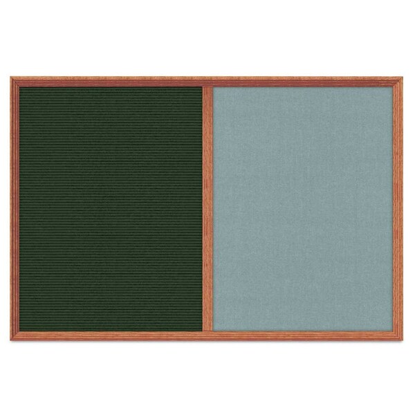 United Visual Products Enclosed Corkboard, 1 Door, 60"x36", 4" Fra UV3424-BRONZE-DBURGU - main